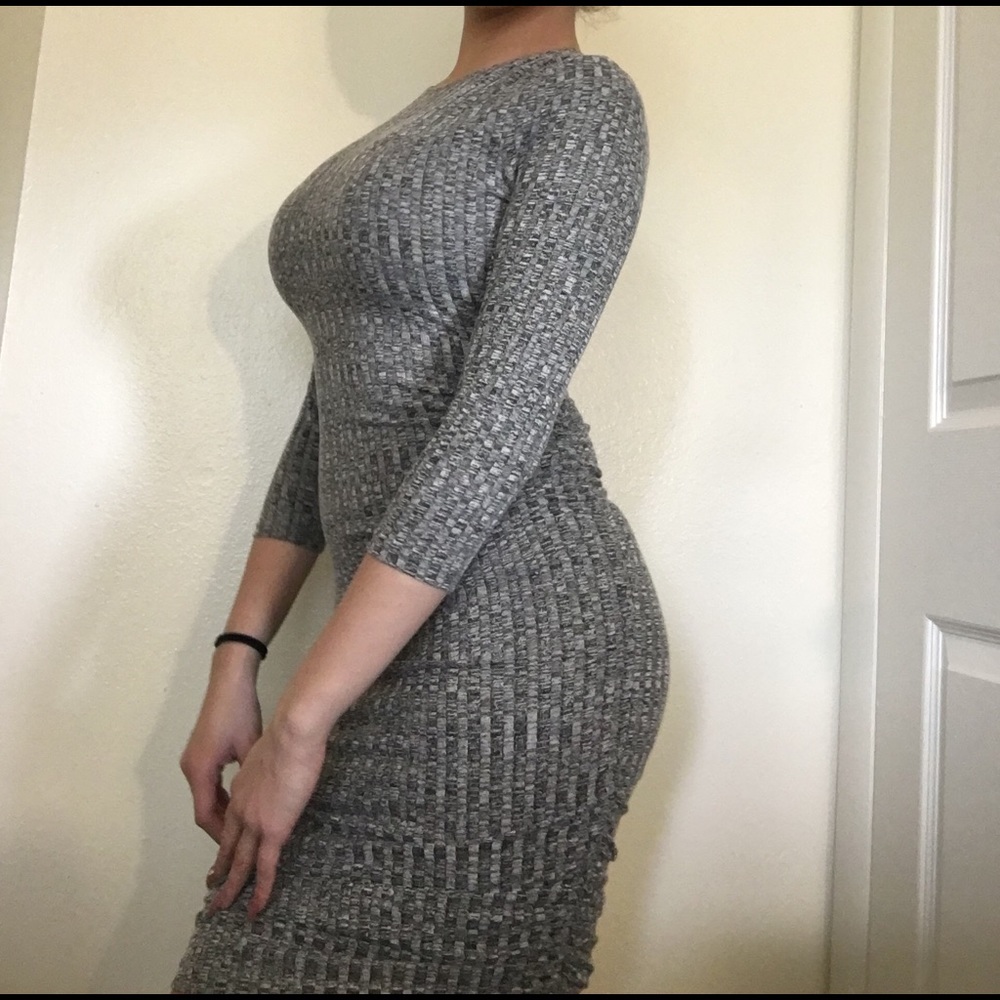 GRAY BODYCON DRESS - Picture 4 of 6